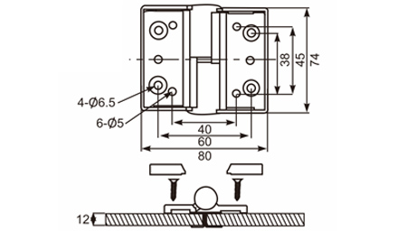 平门自动归位合页Flat Door Hinge 
