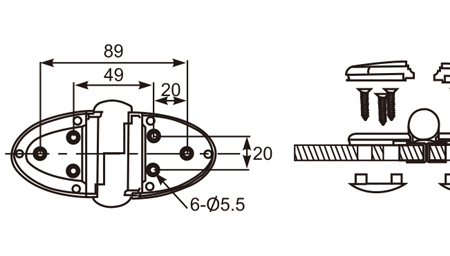 平门自动归位合页Flat Door Hinge 