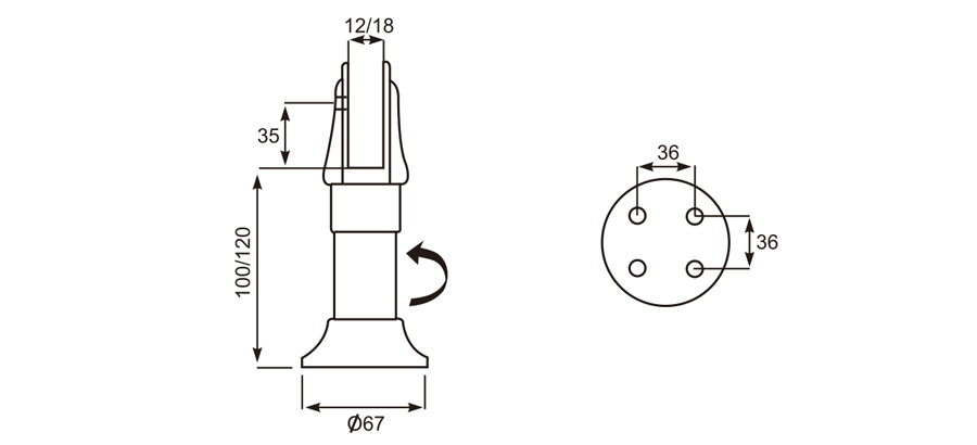 可调脚座 Adjustable Support Leg