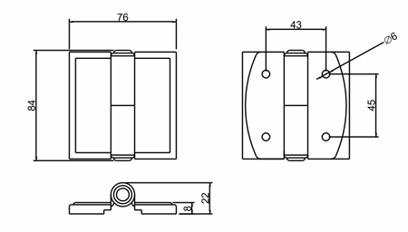 平门自动归位合页Flat Door Hinge 